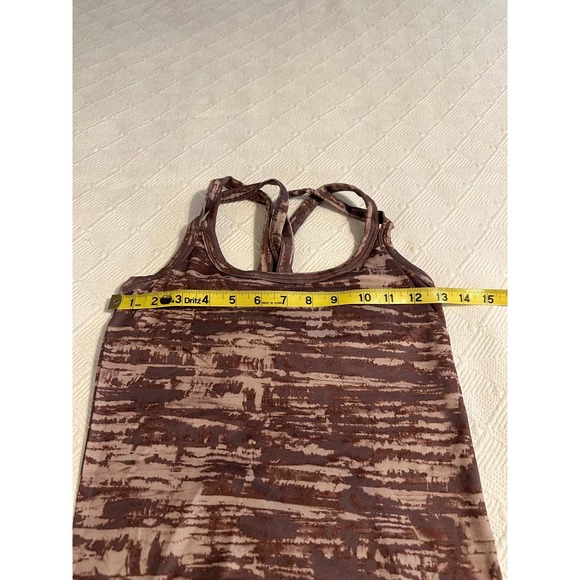 Athleta Workout Tank Top Brown Camo Strappy Back Layering Fitted Activewear - Picture 9 of 12